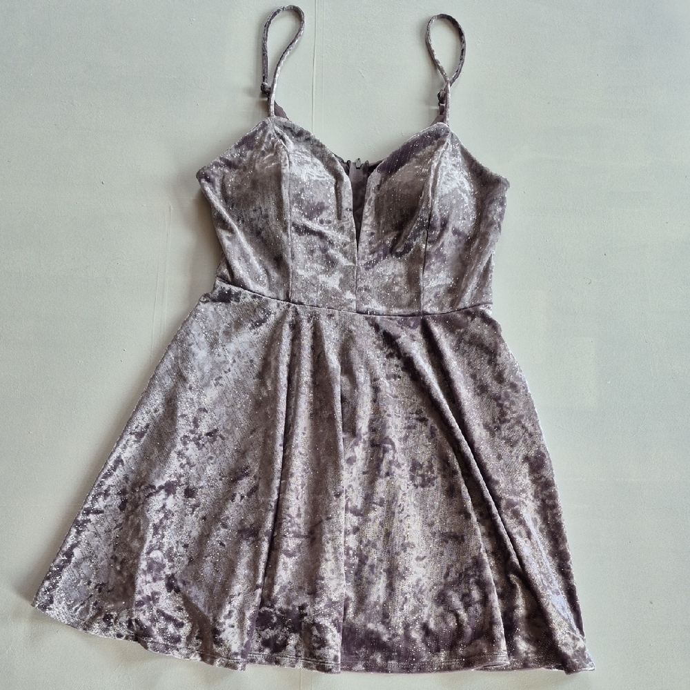 Speechless Silver Gray Fit and Flare Mini Dress